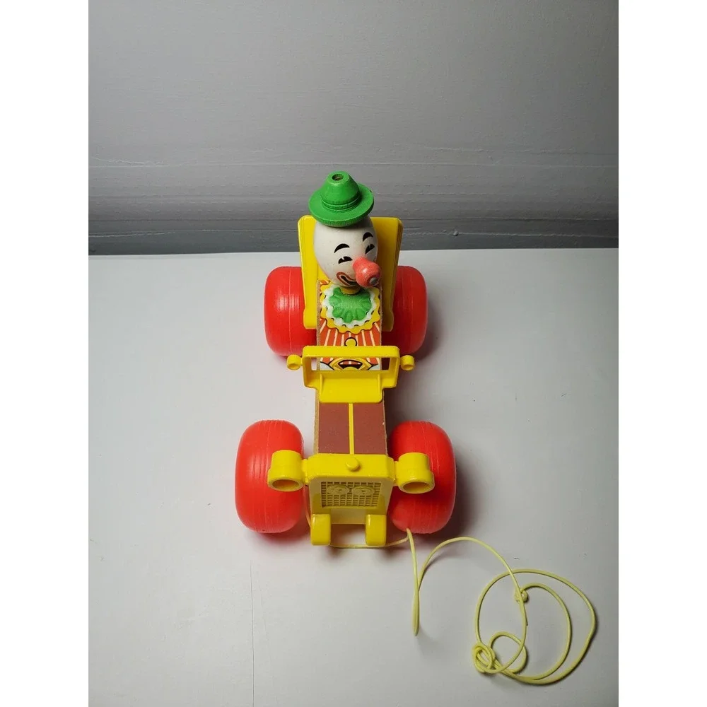 Vintage Fisher Price Clown Jalopy Car 724 Noise Kids‎ Toy Baby Fun